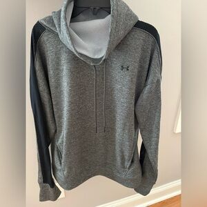 Under Armour Gray Funnel Neck Hoodie with Mesh Detail